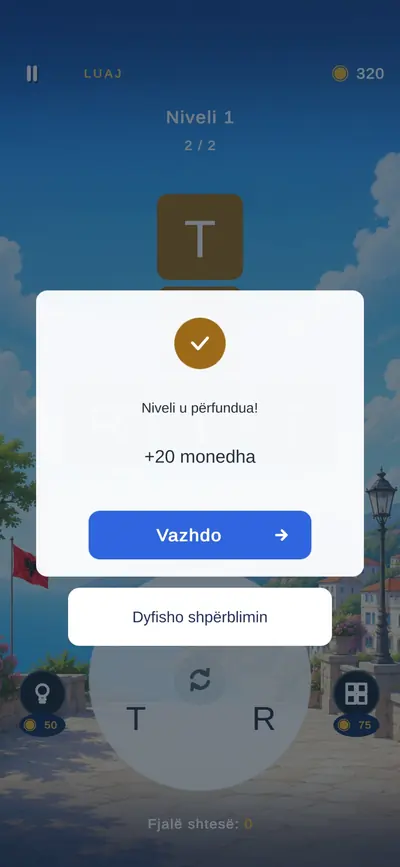 Fjaludhë: level complete