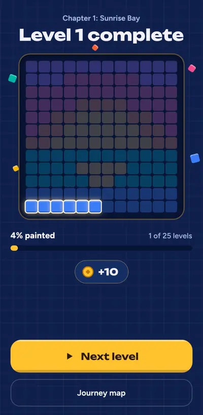 Tilora: level complete